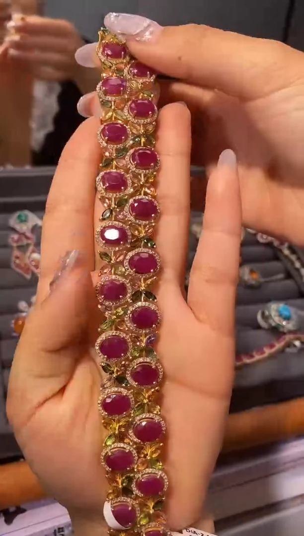 未镶嵌手链红宝石35.88ct天然红宝石手链