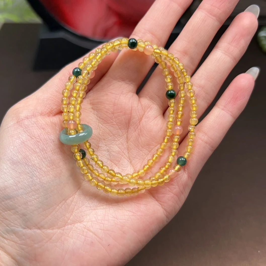 天然水晶 黄水晶多圈  555【天然水晶 会有瑕疵 介意勿拍】