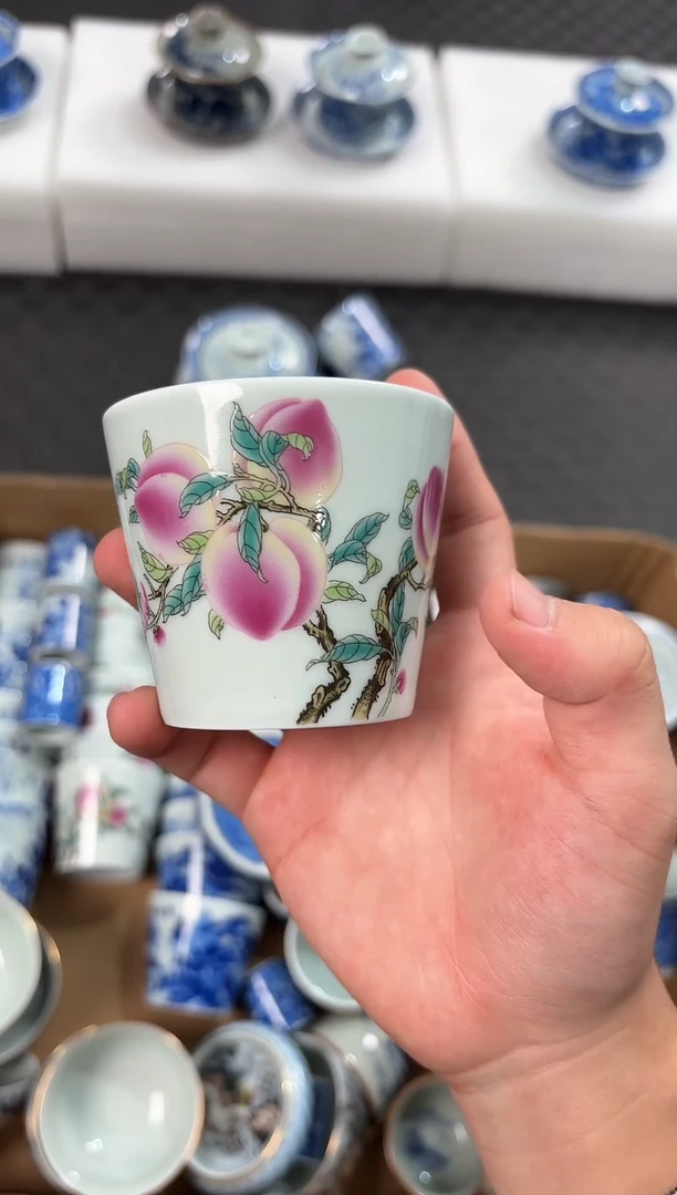 其他景德镇陶瓷茶具桃子可乐杯