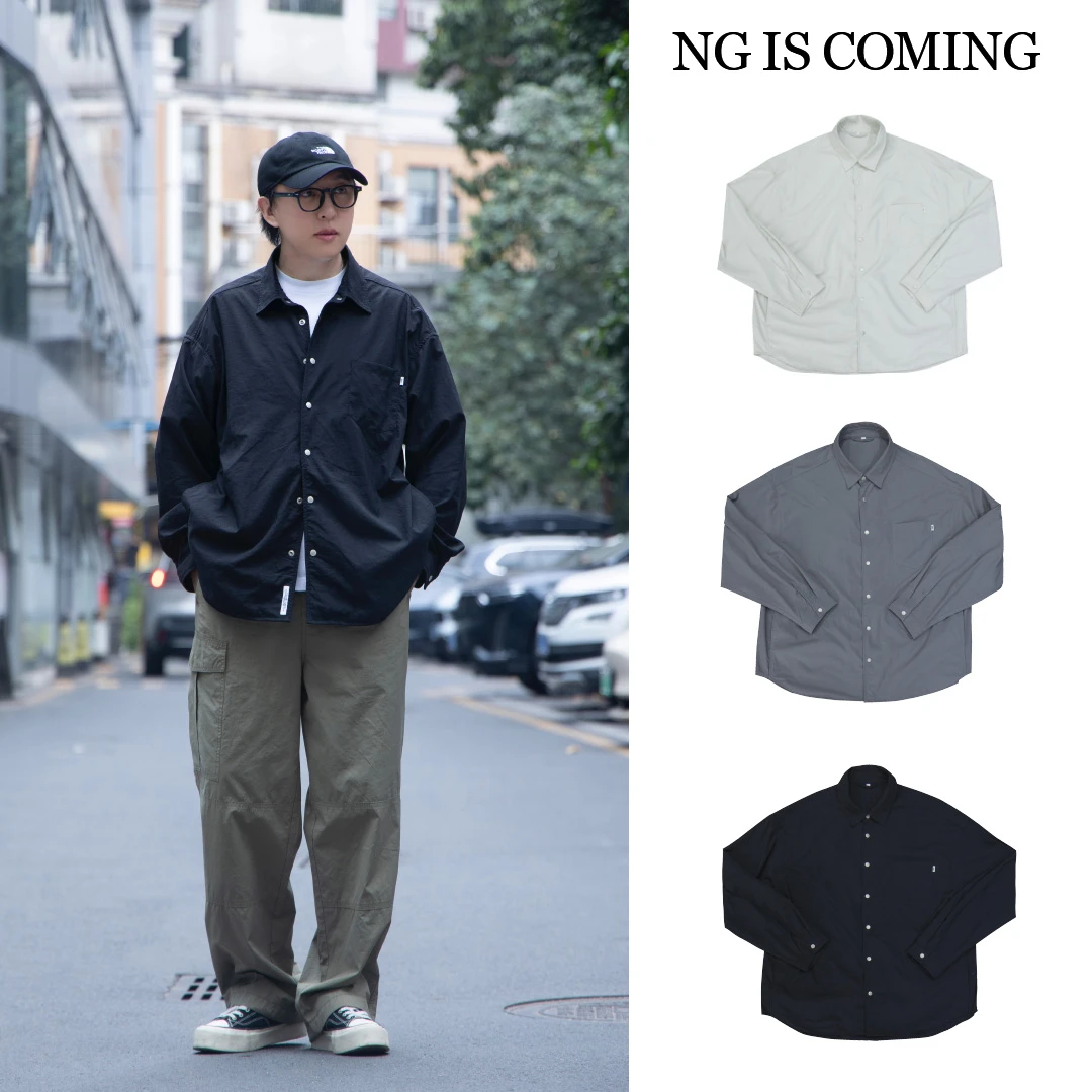 【NNMC】重磅廓形衬衣夹克外套男士长袖宽松休闲上衣2658
