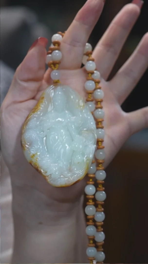 颈饰未镶嵌和田玉观音