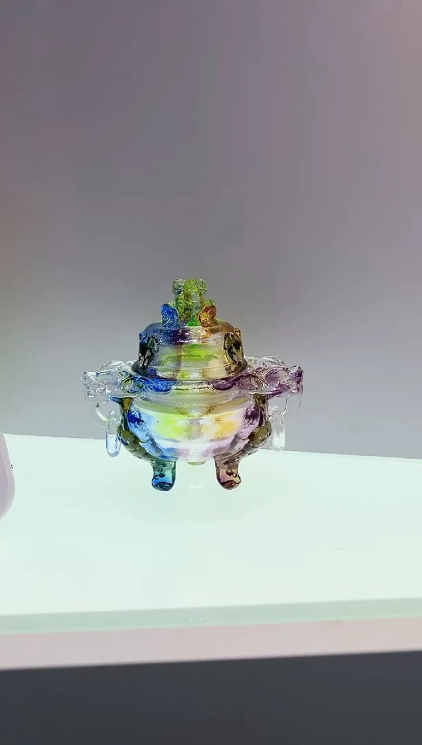 【闪购商品】泥塑古法琉璃香炉摆件