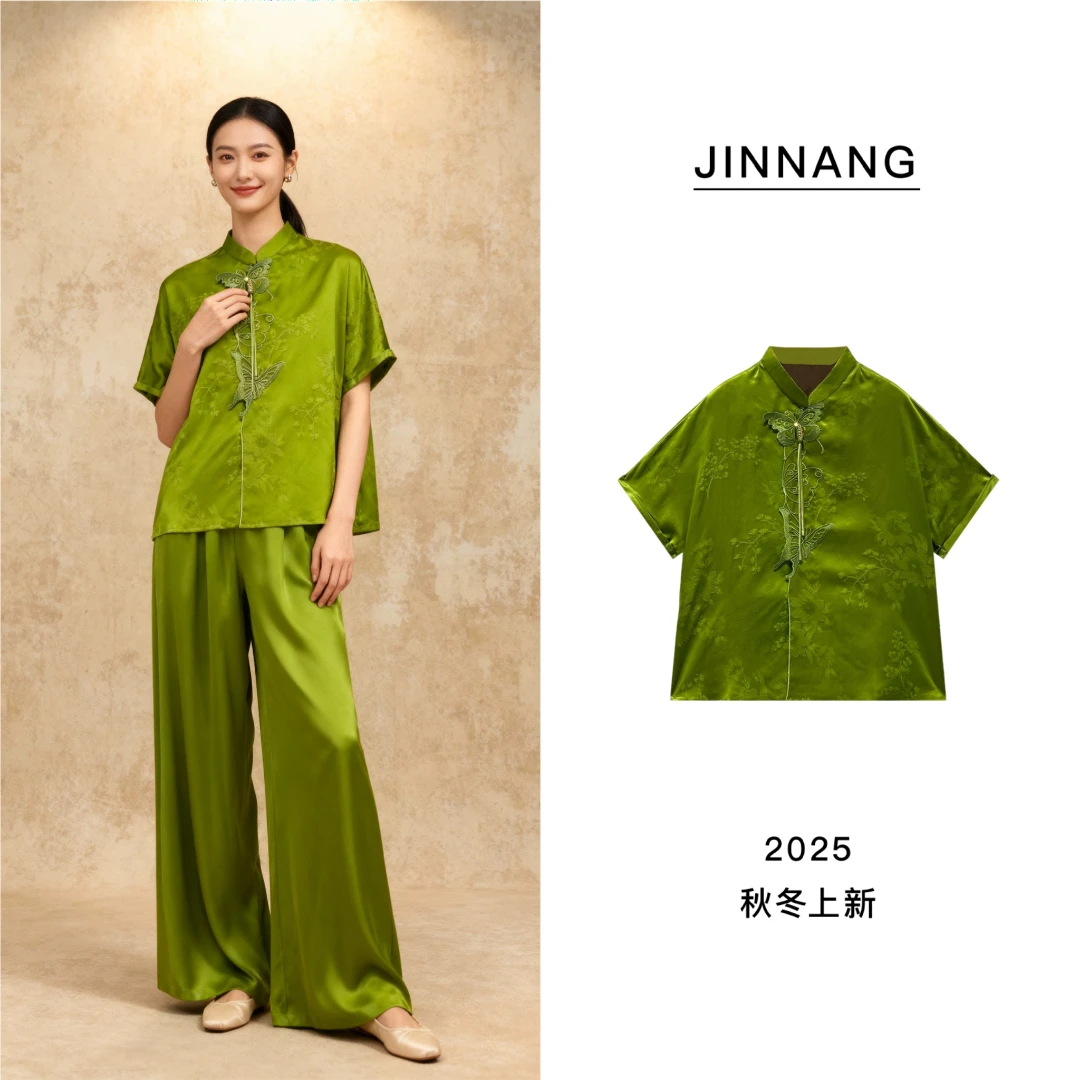 25春季新款非遗香云纱桑蚕丝时尚复古气质短外套27219303