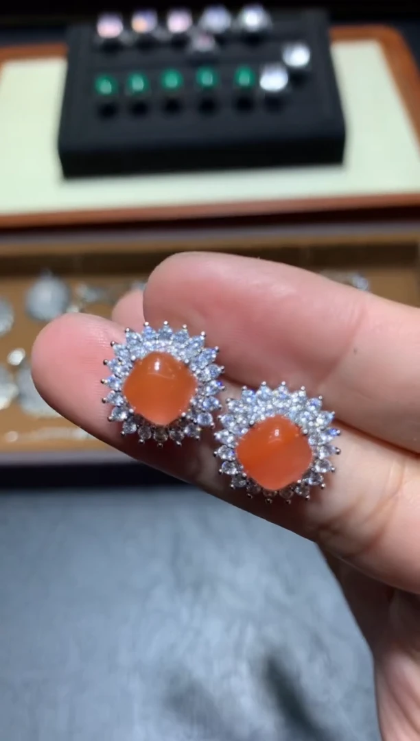 未镶嵌南红玛瑙耳饰F16【多样性发其一】