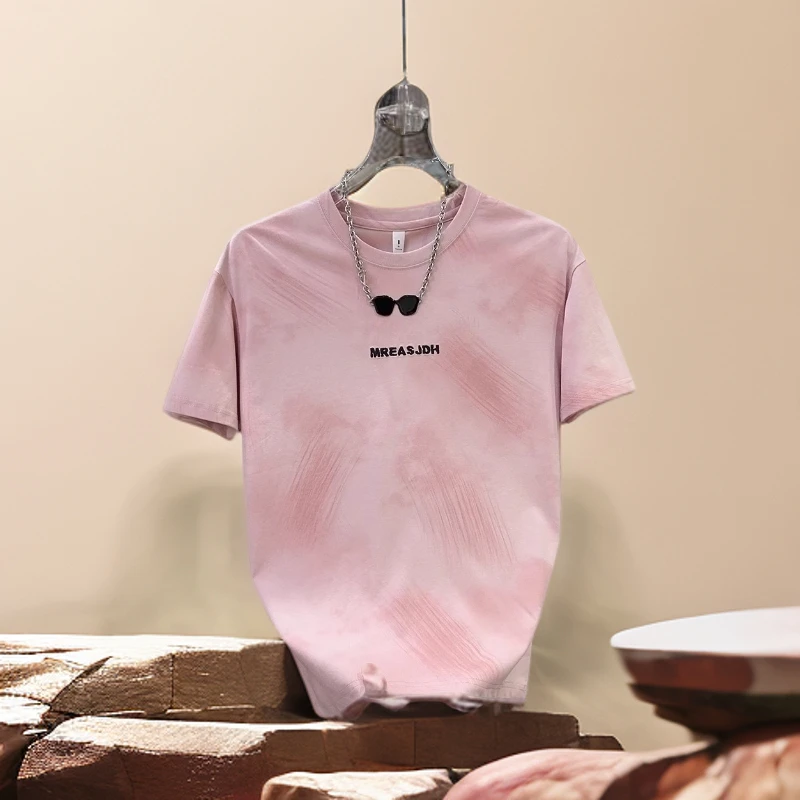 巴康波劳2025夏季新款男士短袖t恤情侣款休闲上衣扎染设计感帅气