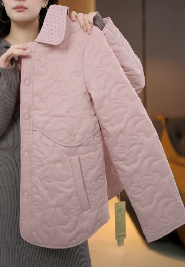 【XJ】25年新款春款气质百搭洋气薄款棉服外套