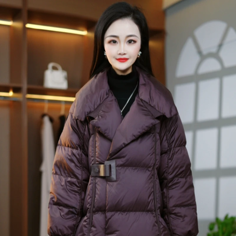 韩版气质百搭加厚宽松气质保暖时尚羽绒服外套M-2XL