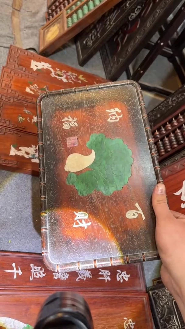 【闪购商品】非洲紫檀（红花梨）35x24cm赏盘