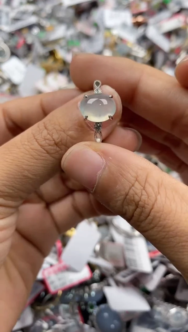 银S925镶嵌戒指翡翠888                3