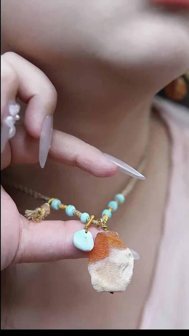 裸石蜜蜡未镶嵌 *设计款*蜜蜡锁骨链*百搭长短可调节