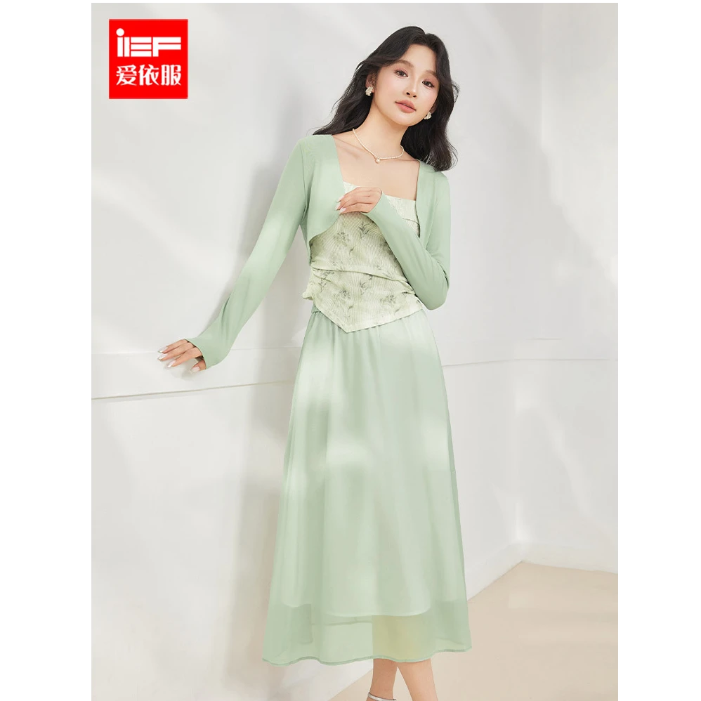 IEF/爱依服时尚套装2025秋季新款法式温婉淑女气质上下三件套裙