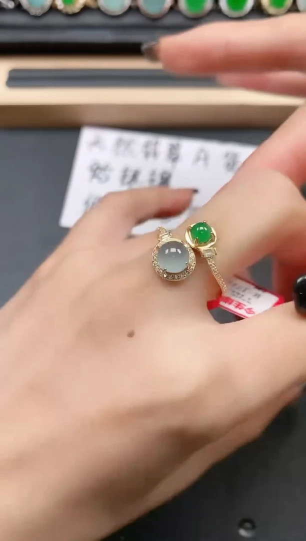 翡翠戒指银S925镶嵌111111111111