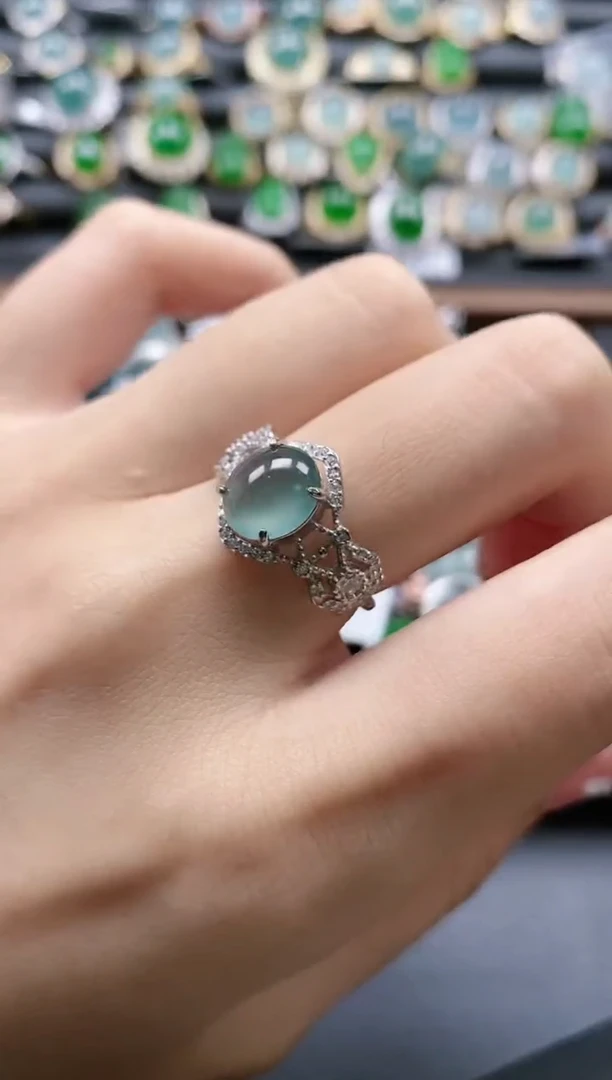 【闪购商品】翡翠戒指银S925镶嵌51511