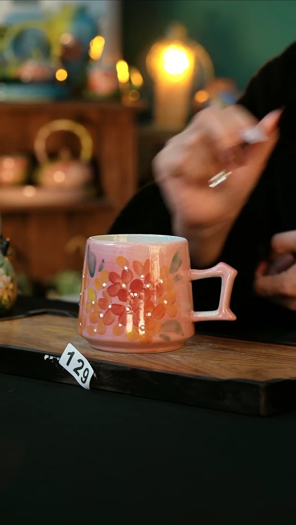 【闪购商品】杯手绘心瓷陶瓷浮力