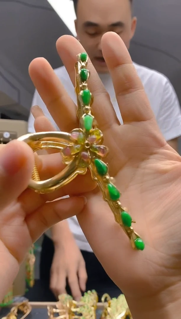 【闪购商品】翡翠耳饰合金084翡翠发簪