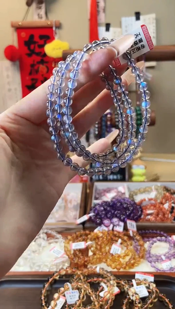 【闪购商品】拉长石手串未镶嵌灰月光5.5mm多圈