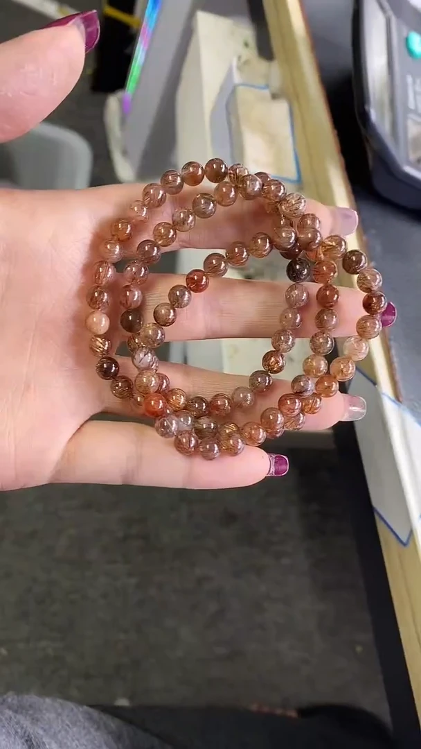 未镶嵌珠宝半成品水晶D165 黑 金 超 七6mm3颗10元