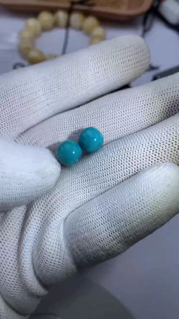 未镶嵌绿松石圆珠老邢