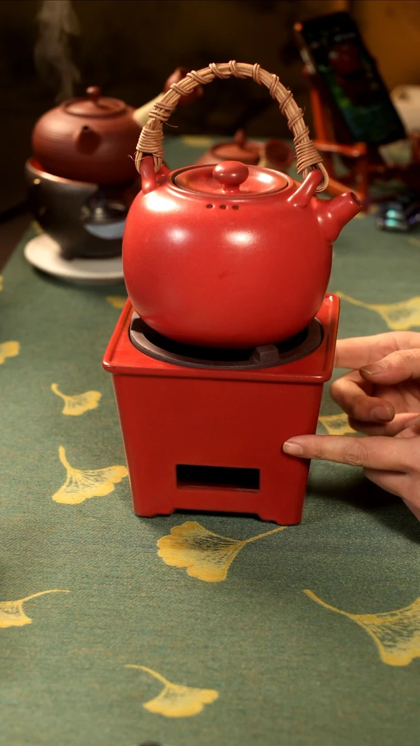 喜上眉梢碳炉+壶 一套