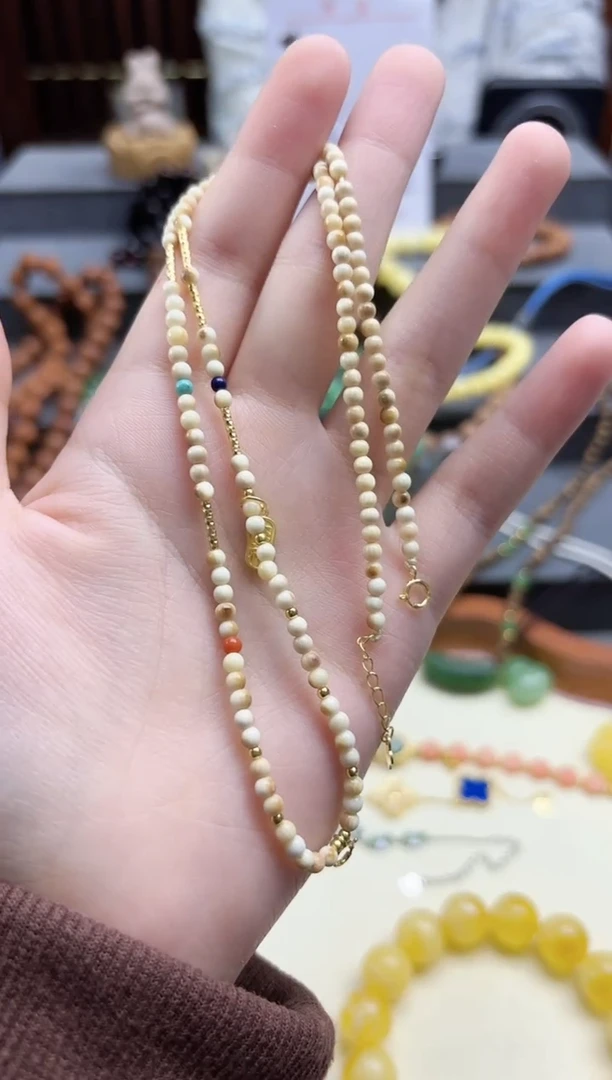 吊坠猛犸象牙猛犸小米珠项链XK