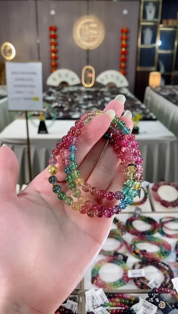 收藏级三圈手串6mm+未镶嵌碧玺一物一证