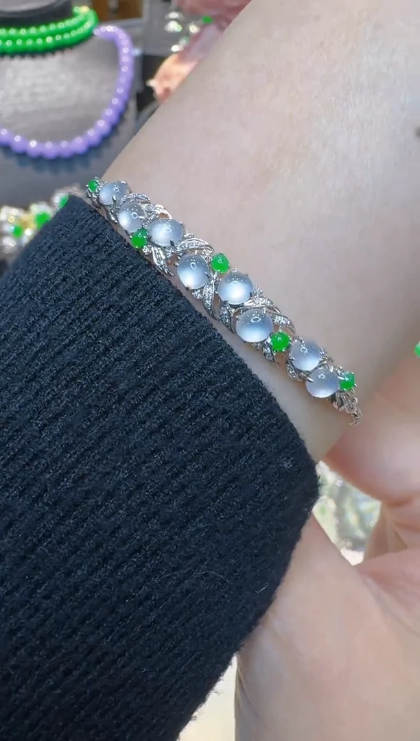 18K金镶嵌手链翡翠多样性团购发一件