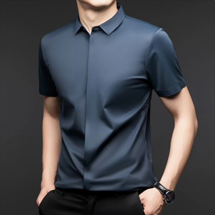 【缔尊甄选】男士高端桑蚕丝POLO衫舒适百搭透气商务休闲翻领2412