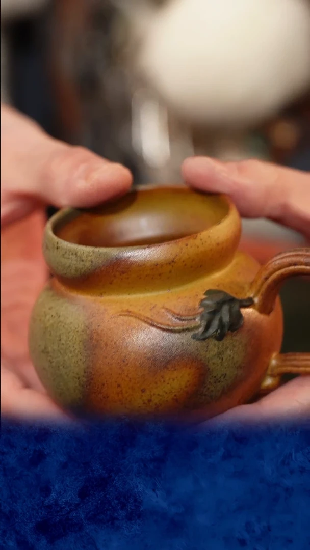 紫砂  宜兴紫砂 柴烧  葫芦 把杯