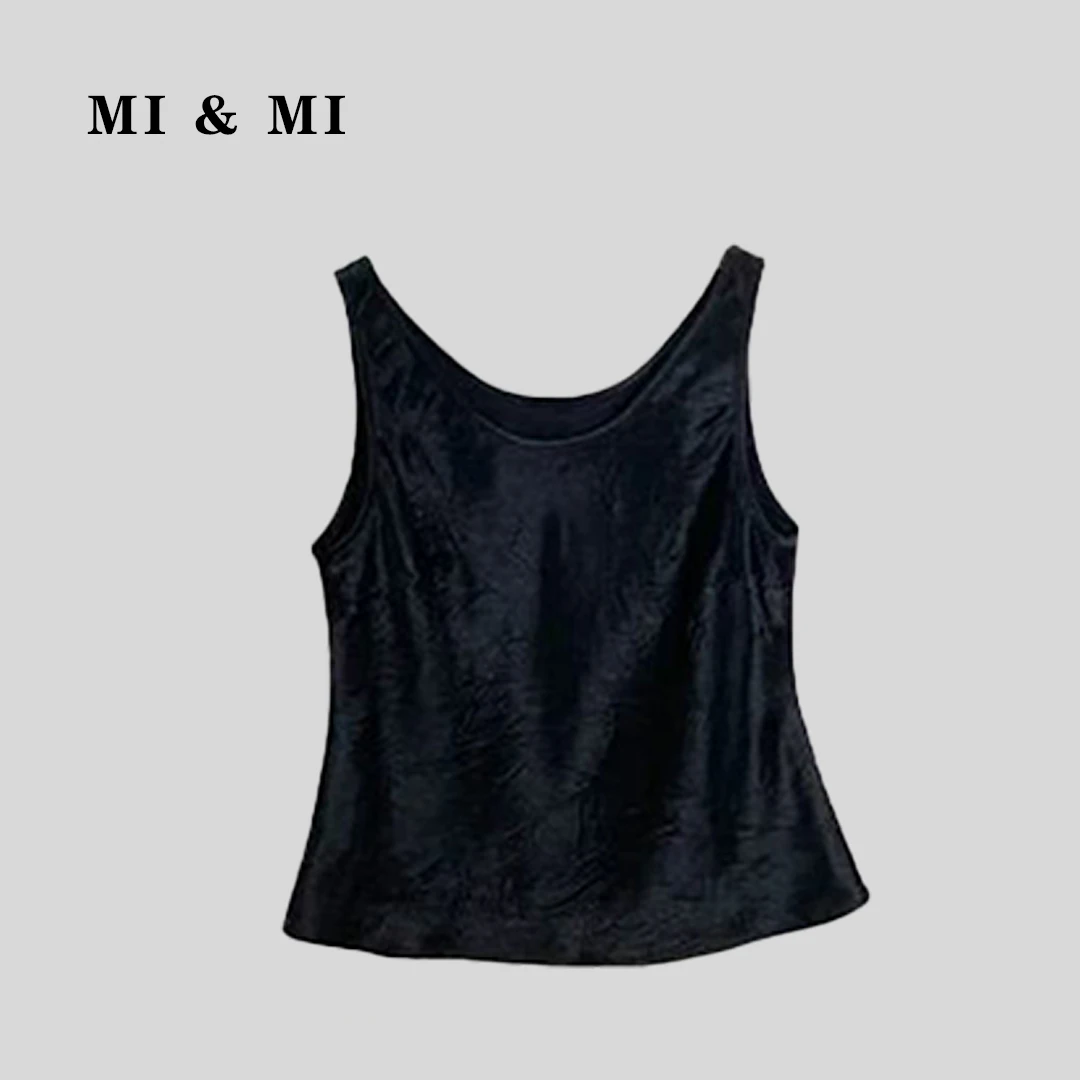 MI & MI 春季新款醋酸U领弧形时尚背心 2502-046