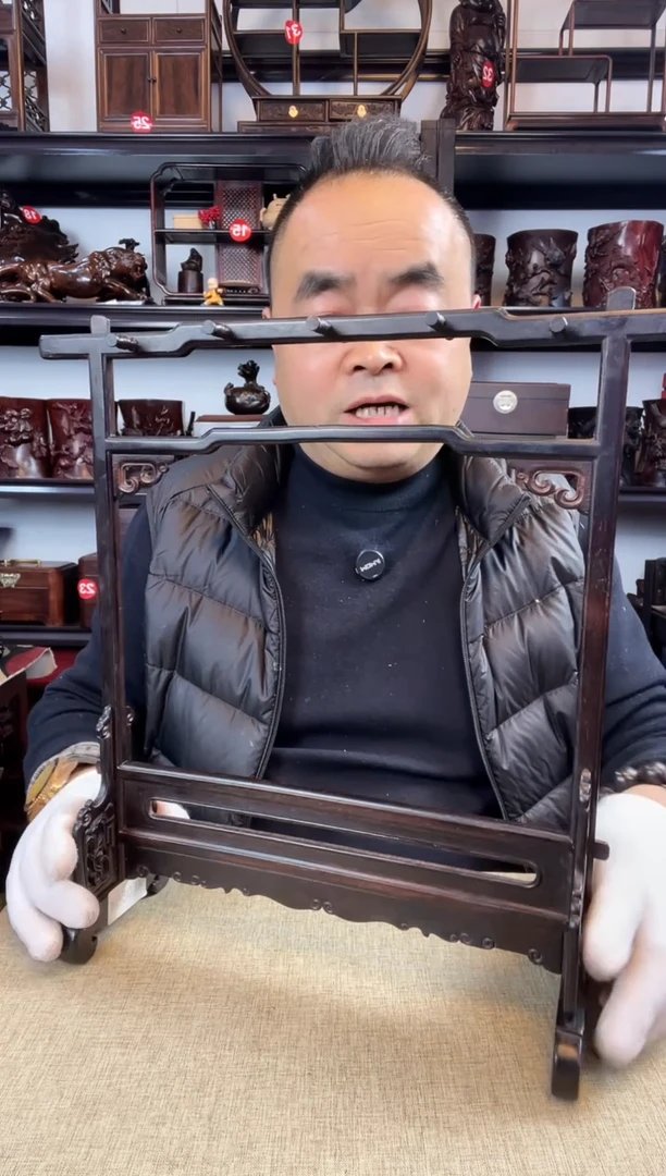 木老李红木工艺品大叶紫檀笔架