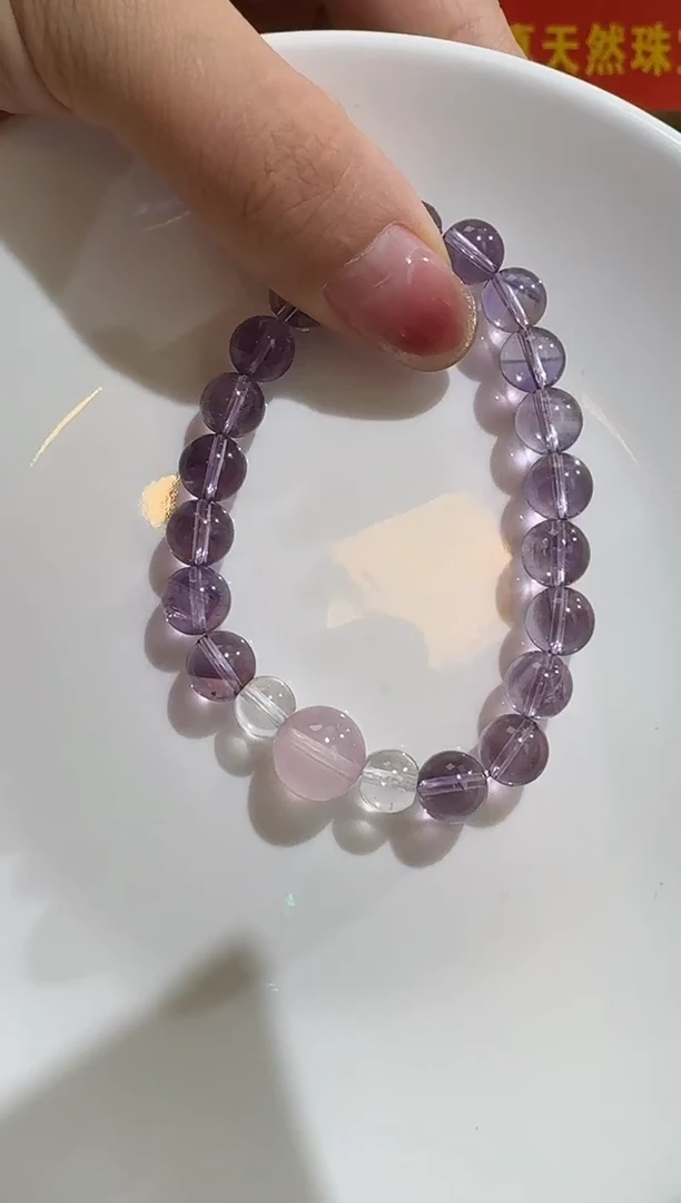 未镶嵌手串水晶8mm紫水晶diy单圈手串多样性发一