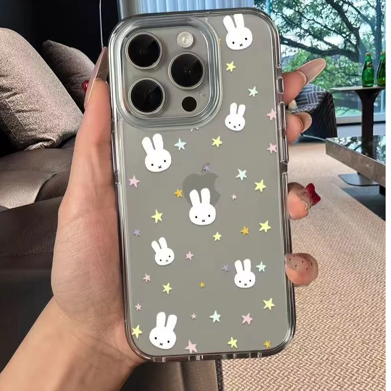 卡通星星兔子适用苹果iPhone16小米oppovivo华为p7015国产精孔