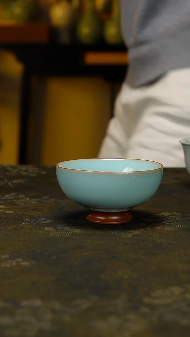 杯子瓷天青釉普洱杯