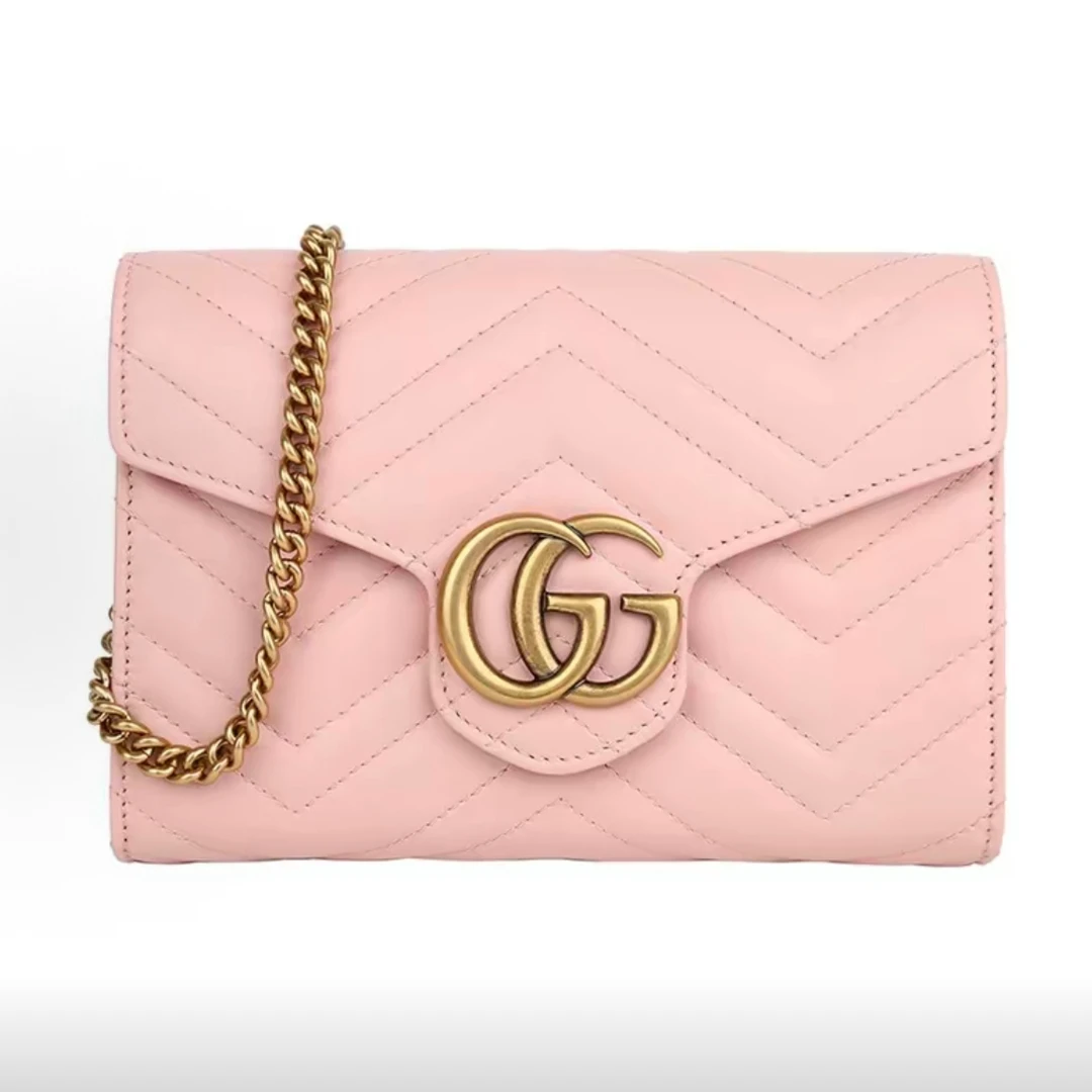 95新 GUCCI/古驰 Marmont马蒙 粉色 wok-G7486