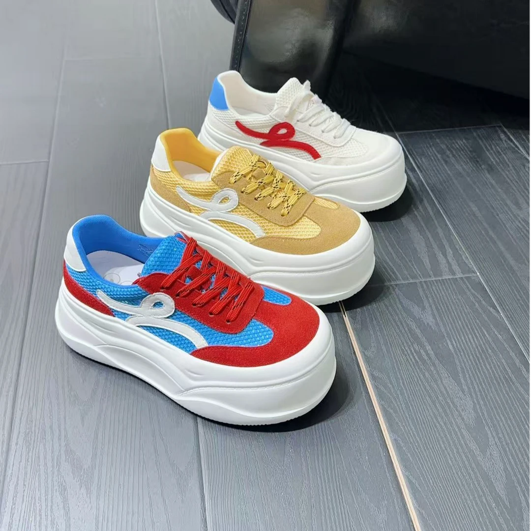 QGG●海岛二代 增高6cm时尚厚底潮鞋百搭洋气女士休闲板鞋98009