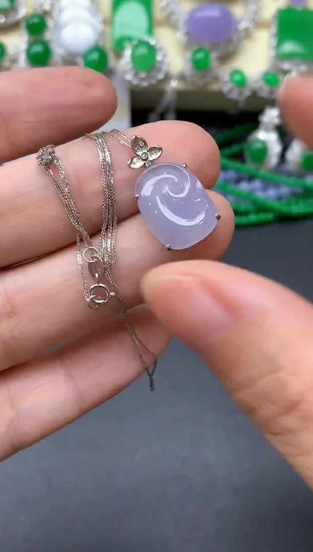 颈饰18K金镶嵌翡翠493中国好珍宝