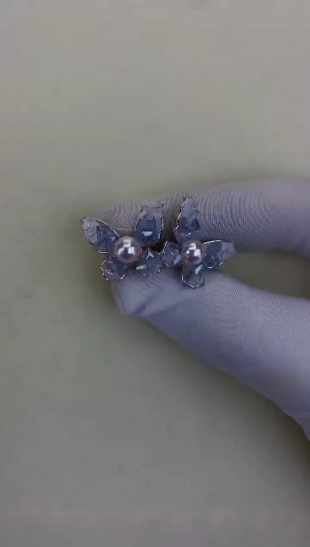 银S925镶嵌DA海水珍珠 GD027 设计款耳钉 5.5-6