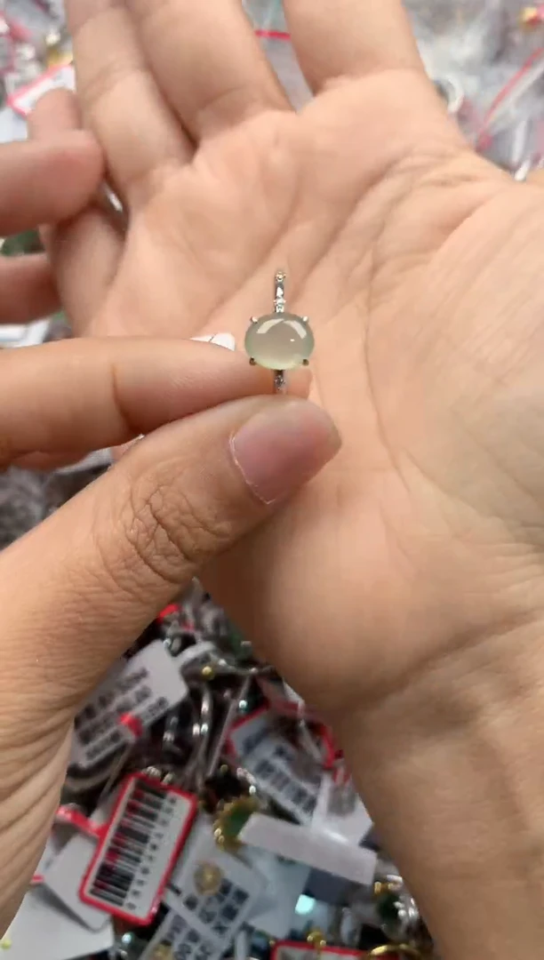 银S925镶嵌戒指翡翠555----4