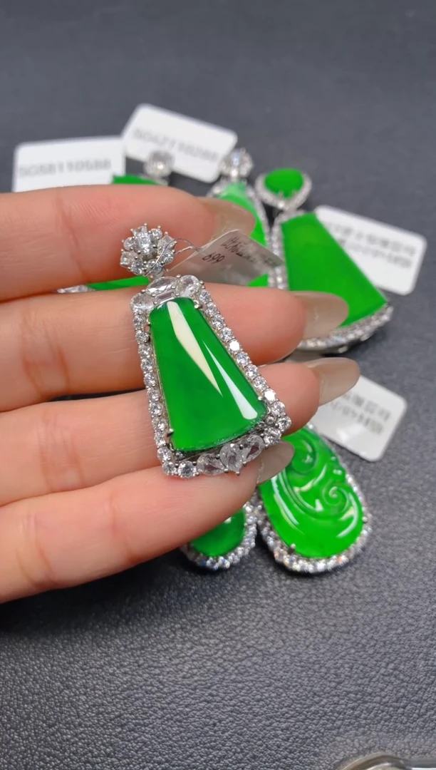 银S925镶嵌挂件翡翠11