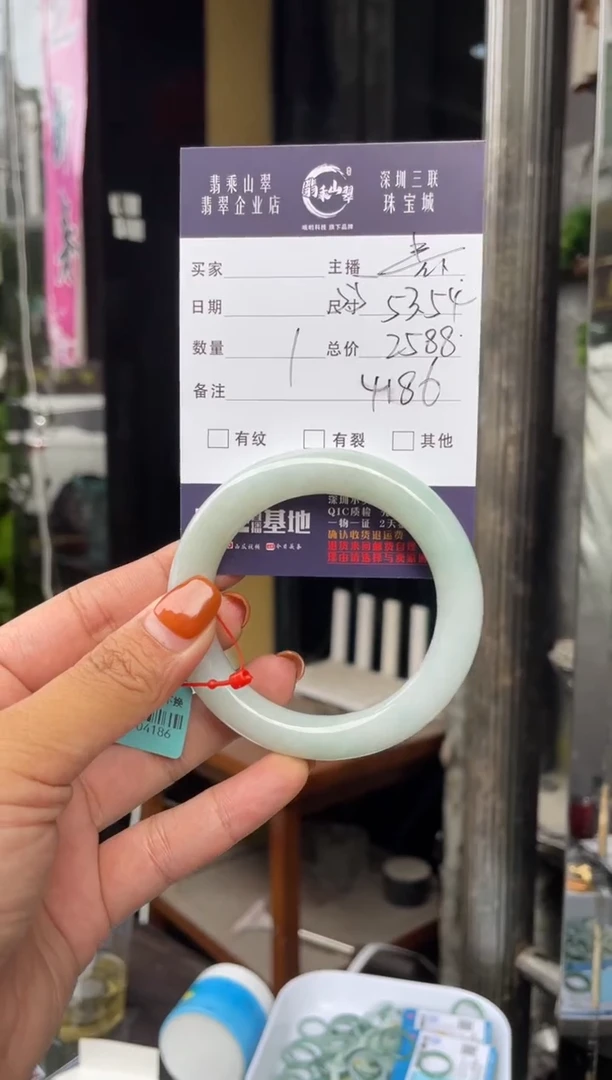 未镶嵌手镯翡翠C 53正圈 4186