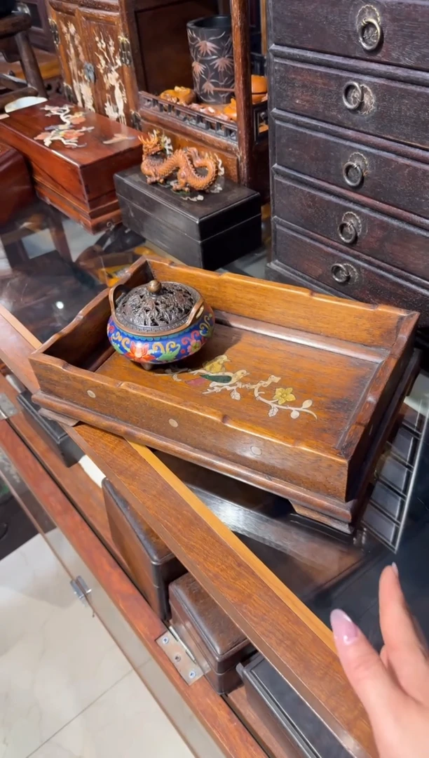 木木头款鸟踏花枝围栏茶盘158.88888