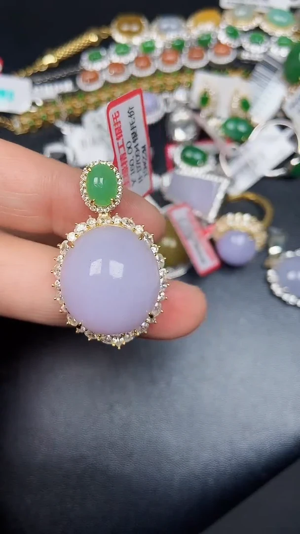 银S925镶嵌戒指翡翠9700