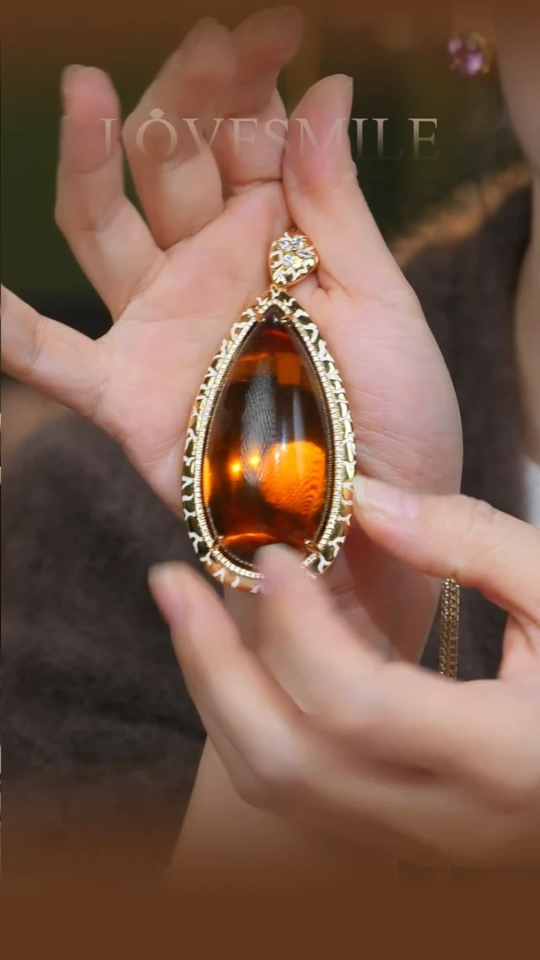 吊坠(赠链)银S925镶嵌黄晶070