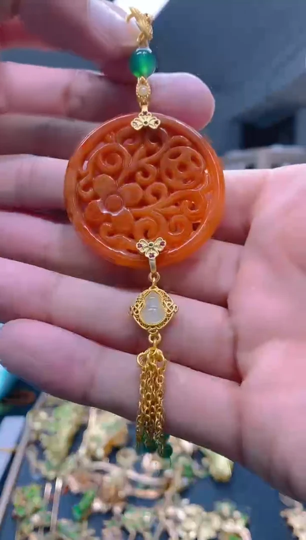 【闪购商品】翡翠耳饰合金70翡翠压襟