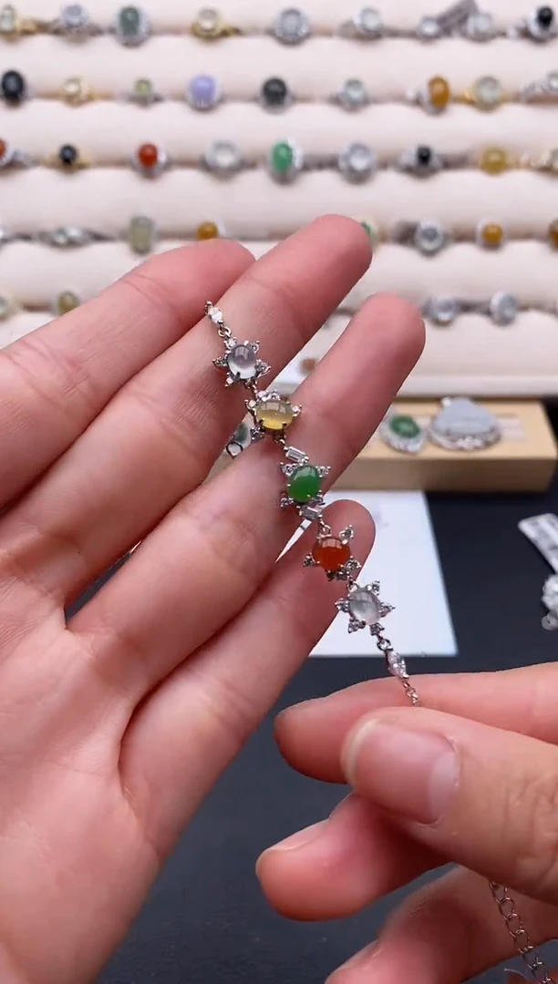 银S925镶嵌戒指翡翠44444444+1