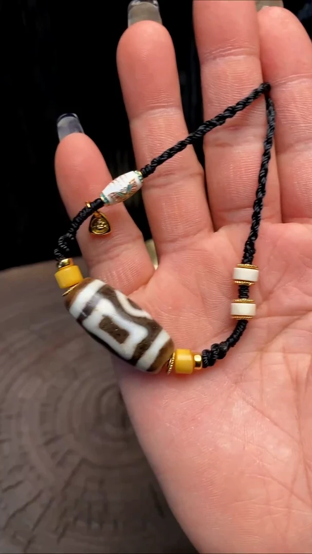 把件猛犸象牙金G眼双天地