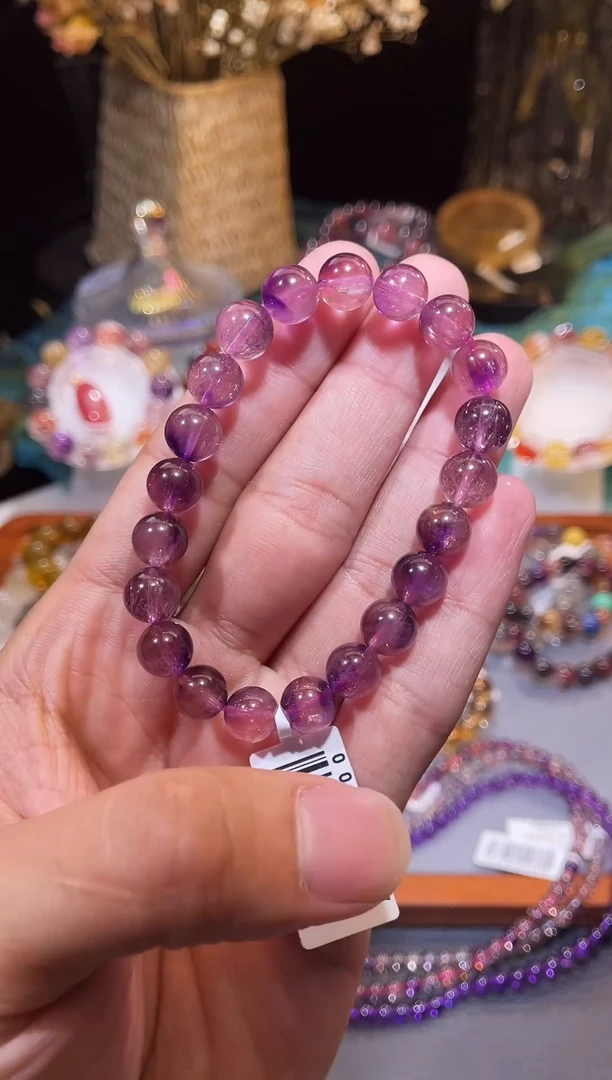 未镶嵌手串水晶紫超七单圈9m+