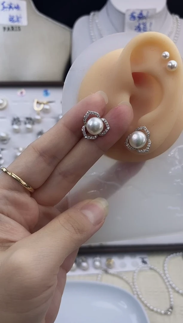 合金耳饰淡水珍珠22