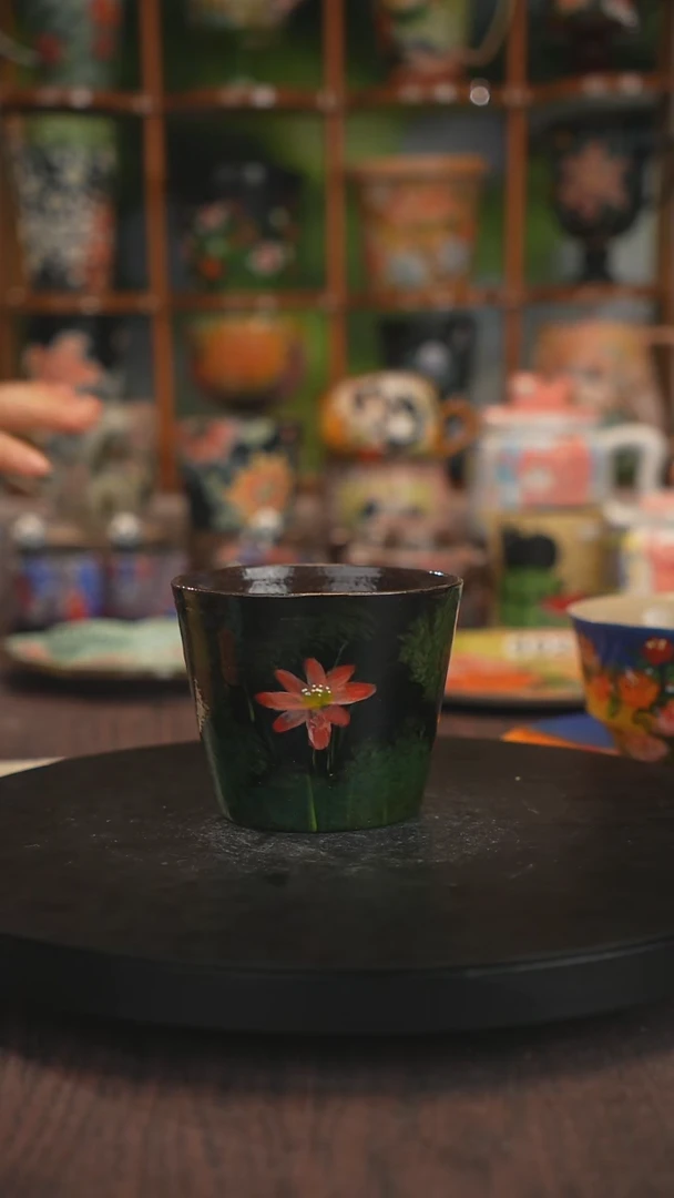 紫砂油画釉下彩手绘