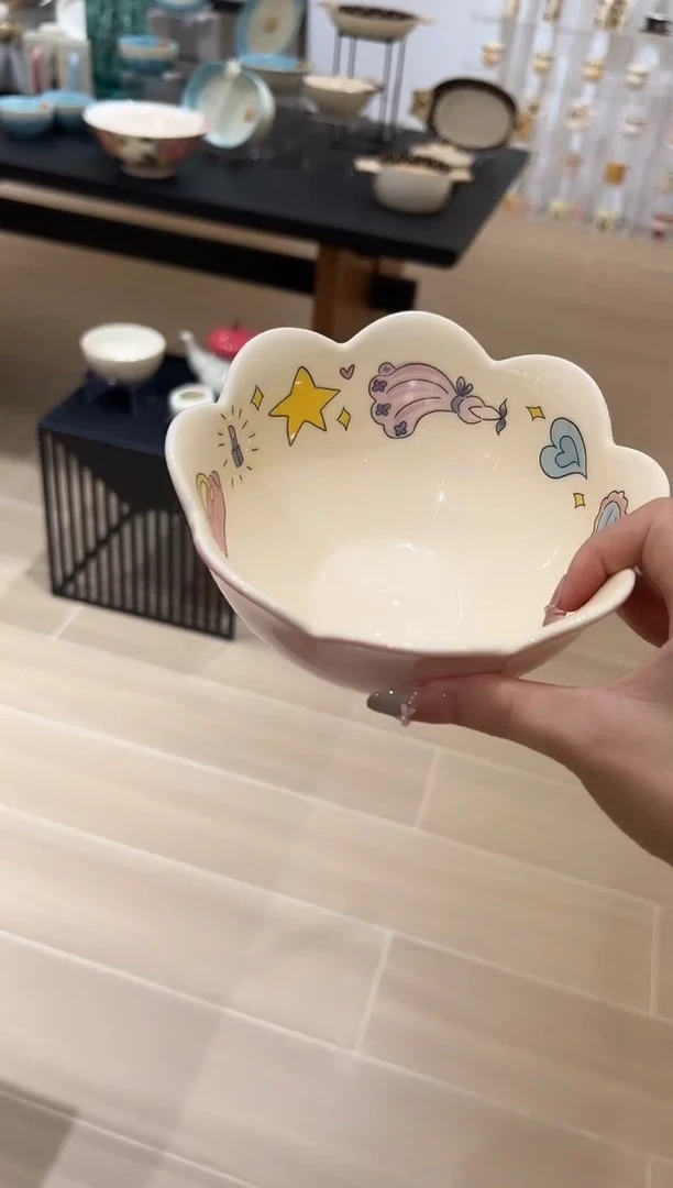 陶瓷按图片花瓣面碗